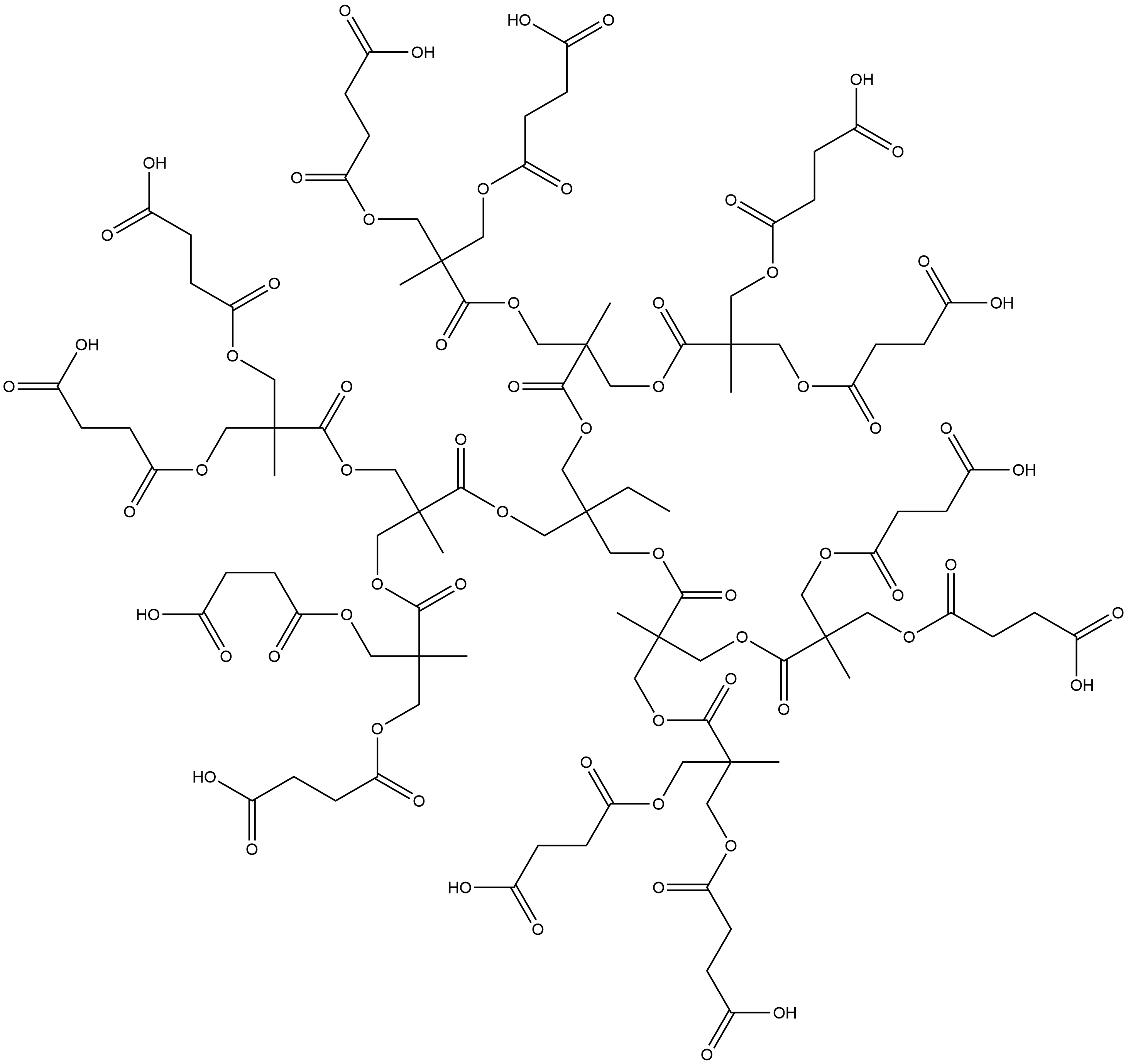 bis-MPA-COOH dendrimer trimethylol propane core, generation 2 Structure