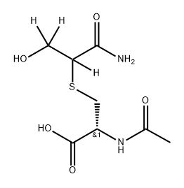 N-Acetyl-S-[2-amino-1-(hydroxymethyl-d2)-2-oxoethyl-1-d]-L-Cysteine Structure