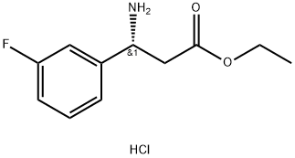 Benzenepropanoic acid, β-amino-3-fluoro-, ethyl ester, hydrochloride (1:1), (βR)- Structure