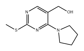 (2-(methylthio)-4-(pyrrolidin-1-yl)pyrimidin-5-yl)methanol Structure