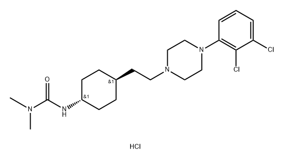 Urea, N'-[trans-4-[2-[4-(2,3-dichlorophenyl)-1-piperazinyl]ethyl]cyclohexyl]-N,N-dimethyl-, hydrochloride (1:2) Structure