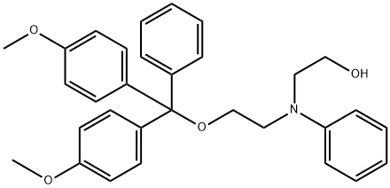 2-((2-(Bis(4-methoxyphenyl)(phenyl)methoxy)ethyl)(phenyl)amino)ethan-1-ol
(DMTr-N-phenyldiethanolamine) Structure