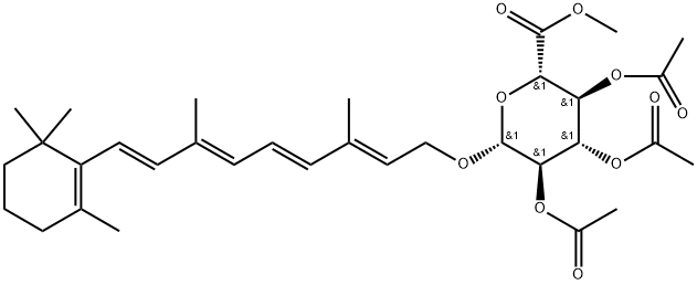 Methyl (1-O-retinyl-2,3,4-triacetyl-beta-D-glucopyran)uronate Structure