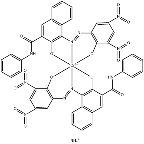 Chromat, bis(3-hydroxy-4-((2-hydroxy-3,5-dinitrophenyl)azo)-N-phenyl-2-naphthalencarboxamidato(2-))-, ammonium Structure