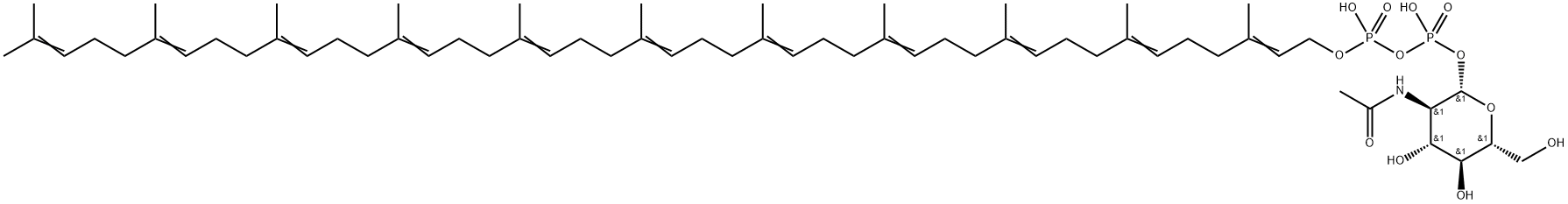 N-acetylglucosamine-pyrophosphorylundecaprenol Structure