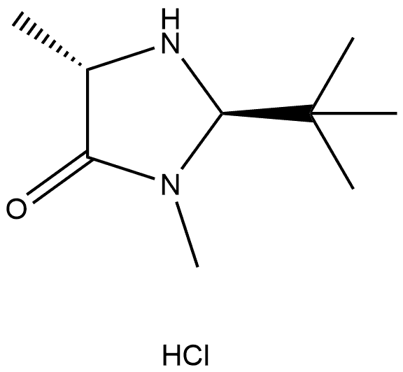 4-Imidazolidinone, 2-(1,1-dimethylethyl)-3,5-dimethyl-, hydrochloride (1:1), (2R,5S)- Structure