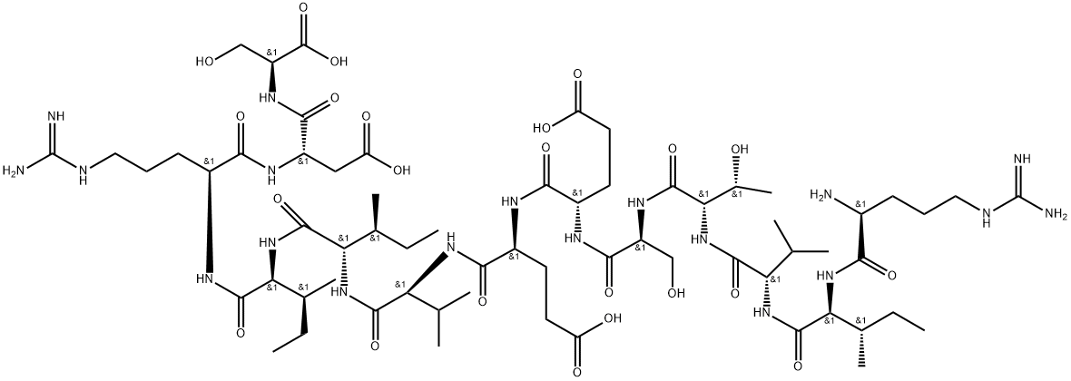 L-Serine, L-arginyl-L-isoleucyl-L-valyl-L-threonyl-L-seryl-L-α-glutamyl-L-α-glutamyl-L-valyl-L-isoleucyl-L-isoleucyl-L-arginyl-L-α-aspartyl- Structure