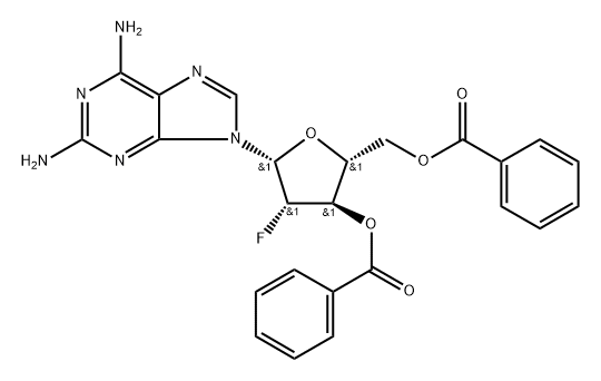 9-Β-D-[2-FLUORO-2-DEOXY-3,5-DI-O-BENZOYL-ARABINOFURANSYL]-2,6-DIAMINO PURINE Structure