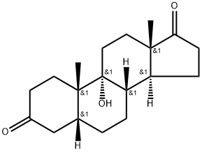 Androstane-3,17-dione, 9-hydroxy-, (5β)- Structure