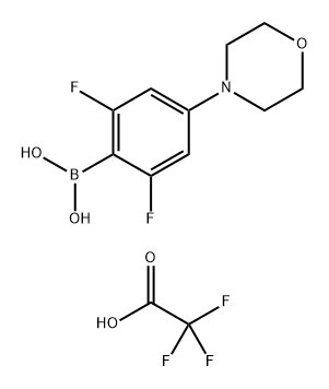 Boronic acid, B-[2,6-difluoro-4-(4-morpholinyl)phenyl]-, 2,2,2-trifluoroacetate (1:1) Structure