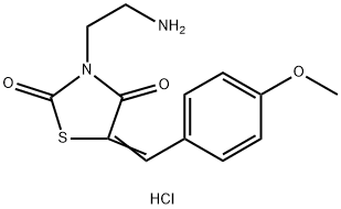 (5E)-3-(2-aminoethyl)-5-[(4-methoxyphenyl)methylidene]-1,3-thiazolidine-2,4-dione hydrochloride Structure