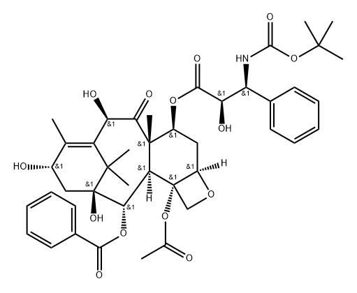 Benzenepropanoic acid, β-[[(1,1-dimethylethoxy)carbonyl]amino]-α-hydroxy-, (2aR,4S,4aS,6R,9S,11S,12S,12aR,12bS)-12b-(acetyloxy)-12-(benzoyloxy)-2a,3,4,4a,5,6,9,10,11,12,12a,12b-dodecahydro-6,9,11-trihydroxy-4a,8,13,13-tetramethyl-5-oxo-7,11-methano-1H-cyclodeca[3,4]benz[1,2-b]oxet-4-yl ester, (αR,βS)- Structure