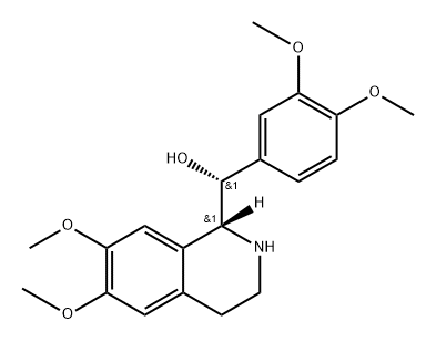 1-Isoquinolinemethanol, α-(3,4-dimethoxyphenyl)-1,2,3,4-tetrahydro-6,7-dimethoxy-, (R*,R*)- (9CI) Structure