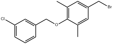 5-(Bromomethyl)-2-[(3-chlorophenyl)methoxy]-1,3-dimethylbenzene Structure