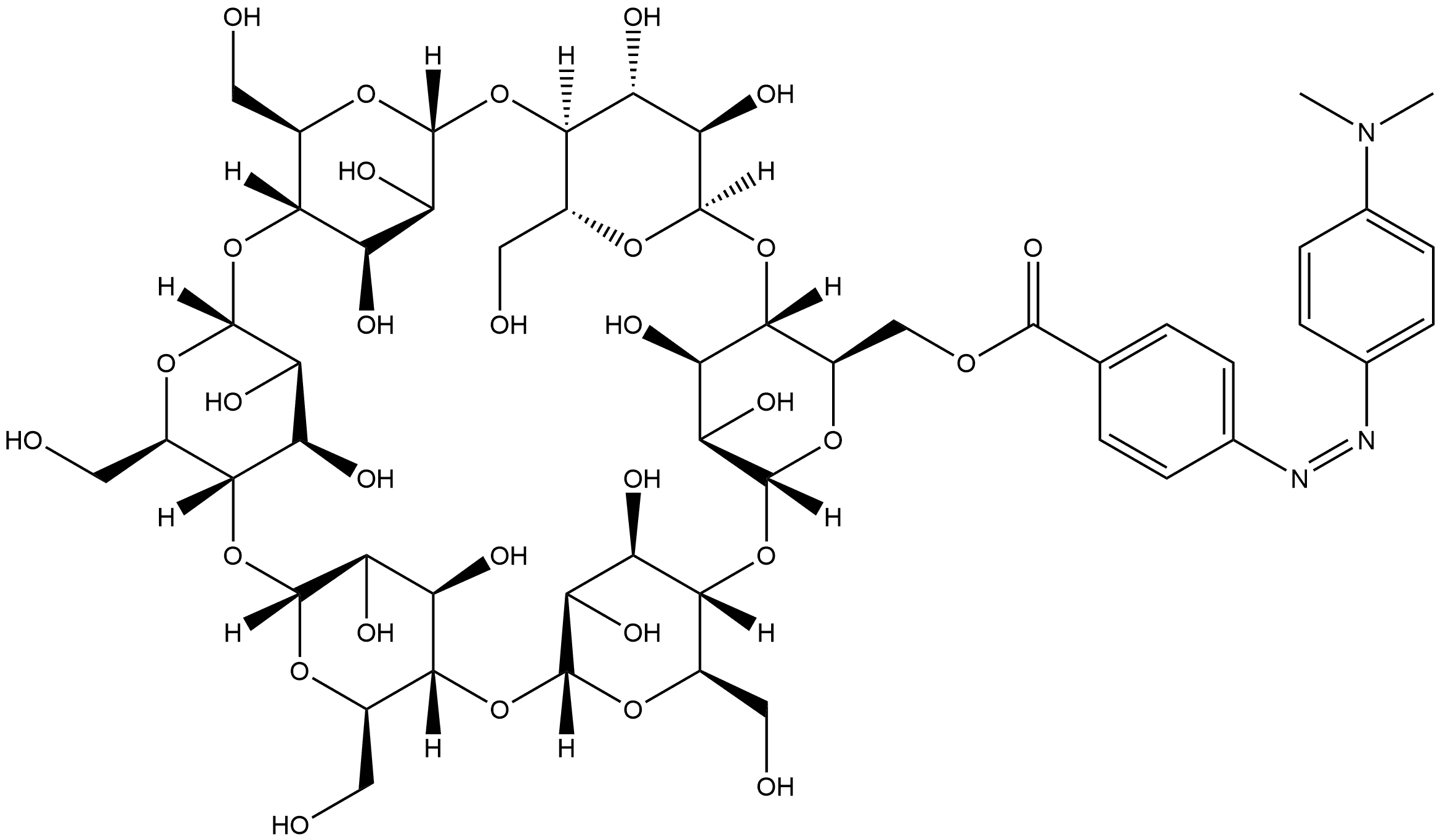 MNO-6-P-METHYL RED-ALPHA-CYCLODEXTRIN Structure