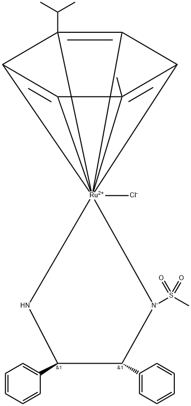 Chloro(p-cyMene)[(1R,2R)-(-)-2-aMino-1,2-diphenylethyl(MethylsulfonylaMido)]rutheniuM(II) RuCl(p-cyMene)[(R,R)-MsDpen] Structure