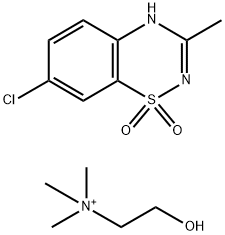 (2-hydroxyethyl)trimethylazanium: 3-methyl-1,1- dioxo-2H-l6-,2,4-benzothiadiazin-2-ide Structure