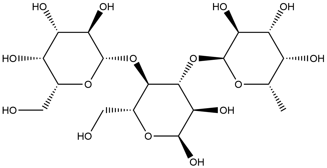 α-D-Glucopyranose, O-6-deoxy-α-L-galactopyranosyl-(1→3)-O-[β-D-galactopyranosyl-(1→4)]- (9CI) Structure