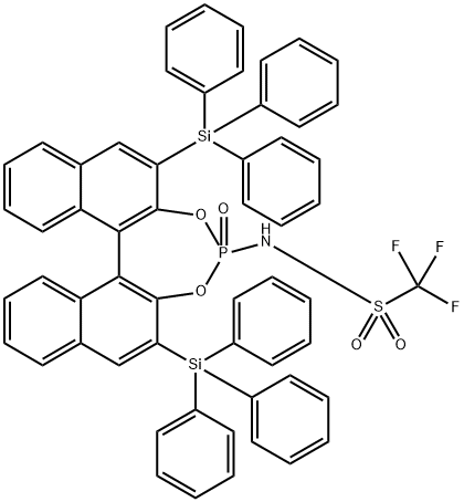 1,1,1-Trifluoro-N-[(11bR)-4-oxido-2,6-bis(triphenylsilyl)d
inaphtho[2,1-d:1',2'-f][1,3,2]dioxaphosphepin-4-yl]methan
esulfonamide Structure