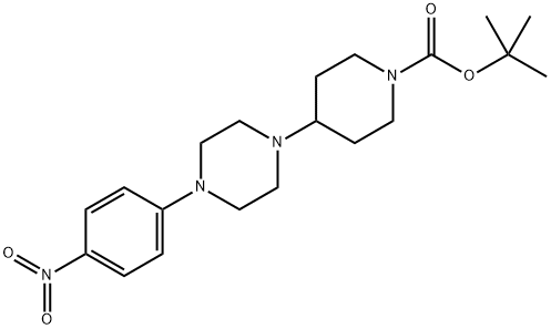 1-Piperidinecarboxylic acid, 4-[4-(4-nitrophenyl)-1-piperazinyl]-, 1,1-dimethylethyl ester Structure