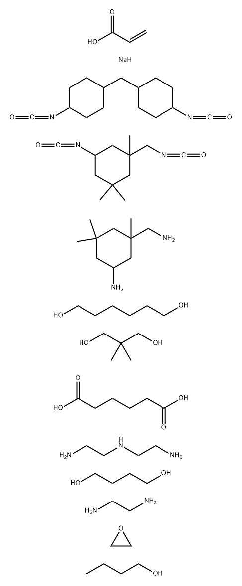 헥산디오익산,N-(2-아미노에틸)-1,2-에탄디아민중합체,5-아미노-1,3,3-트리메틸시클로헥산메탄아민,1,4-부탄디올,2,2-디메틸-1,3-프로판디올,1,2,1,6-에탄디아민,5-헥산디올,1-이소시아네이토-1,3,3-(이소시아네이토메틸)-XNUMX-트리메틸시클로헥산 구조식 이미지