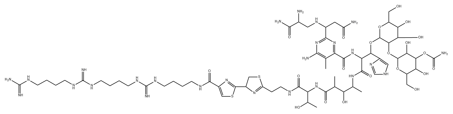 N1-(20-Amino-6,13,20-triimino-5,7,12,14,19-pentaazaicosan-1-yl)-7,8-dihydrobleomycinamide Structure