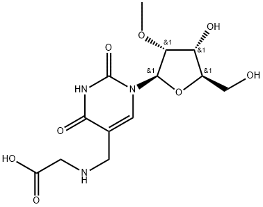 Glycine, N-[[1,2,3,4-tetrahydro-1-(2-O-methyl-β-D-ribofuranosyl)-2,4-dioxo-5-pyrimidinyl]methyl]- Structure