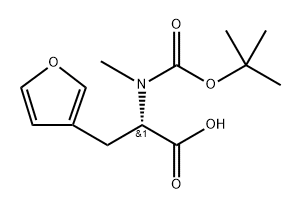 3-Furanpropanoic acid, α-[[(1,1-dimethylethoxy)carbonyl]methylamino]-, (αS)- Structure