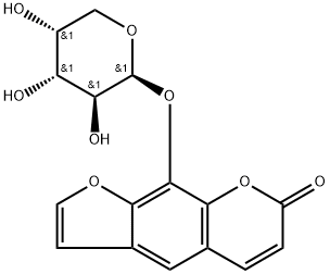 7H-Furo[3,2-g][1]benzopyran-7-one, 9-(β-D-arabinopyranosyloxy)- Structure