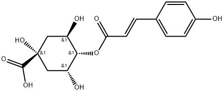 Cyclohexanecarboxylic acid, 1,3,5-trihydroxy-4-[[(2E)-3-(4-hydroxyphenyl)-1-oxo-2-propen-1-yl]oxy]-, (1α,3R,4α,5R)- 구조식 이미지
