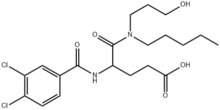 Pentanoic acid, 4-[(3,4-dichlorobenzoyl)amino]-5-[(3-hydroxypropyl)pentylamino]-5-oxo- Structure