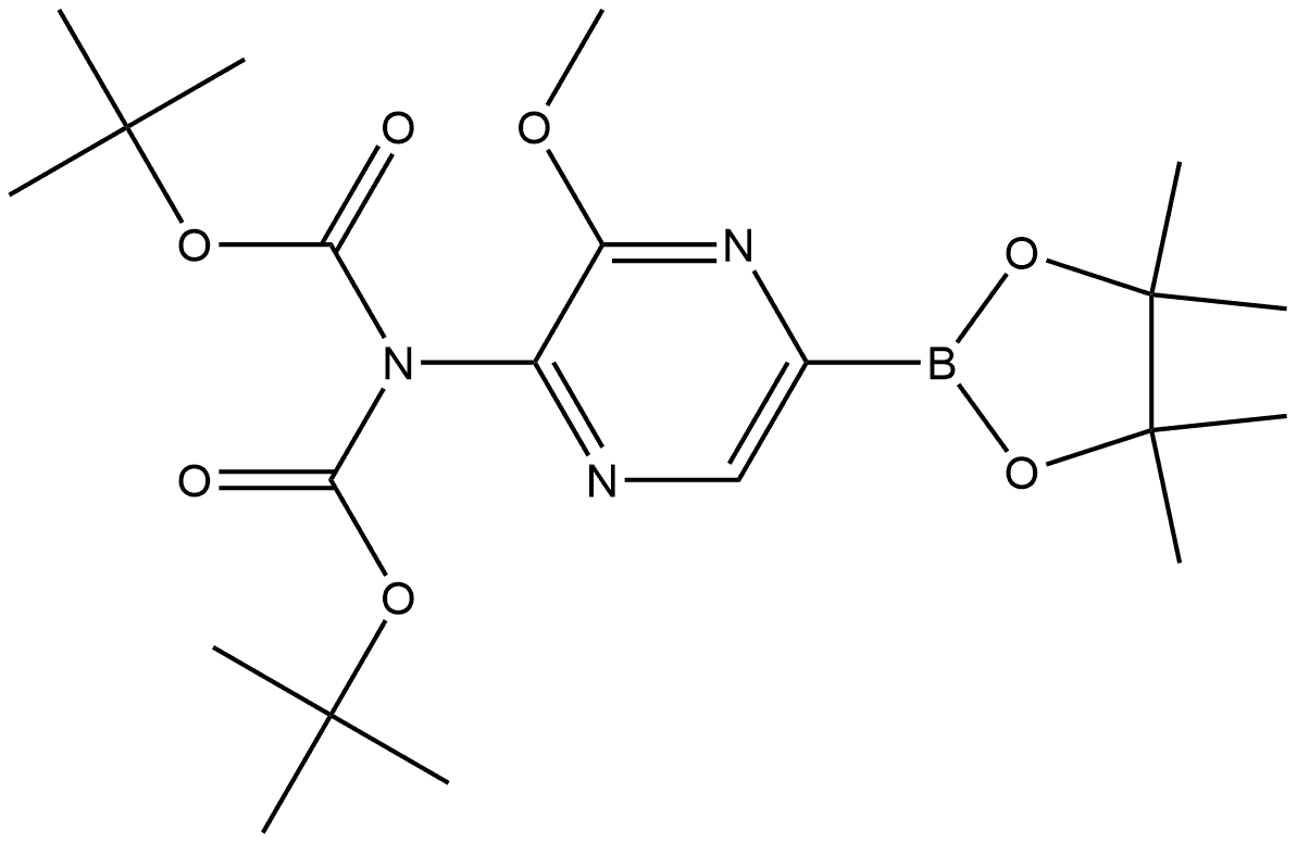 IMidodicarbonic acid, 2-[3-Methoxy-5-(4,4,5,5-tetraMethyl-1,3,2-dioxaborolan-2-yl)-2-pyrazinyl]-, 1,3-bis(1,1-diMethylethyl) ester Structure