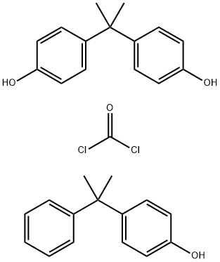 이염화 탄소, 4,4'-(1-메틸에틸리덴)비스 (페놀), 4-(1-메틸-1-페닐에틸)페닐 에스테르과의 중합체 구조식 이미지