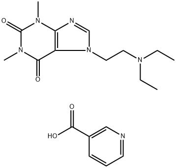 7-(2-(Diethylamino)ethyl)-1,3-dimethyl-1H-purine-2,6(3H,7H)-dione nicotinate 구조식 이미지