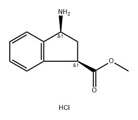 Rac-methyl (1r,3s)-3-amino-2,3-dihydro-1h-indene-1-carboxylate hydrochloride, cis 구조식 이미지