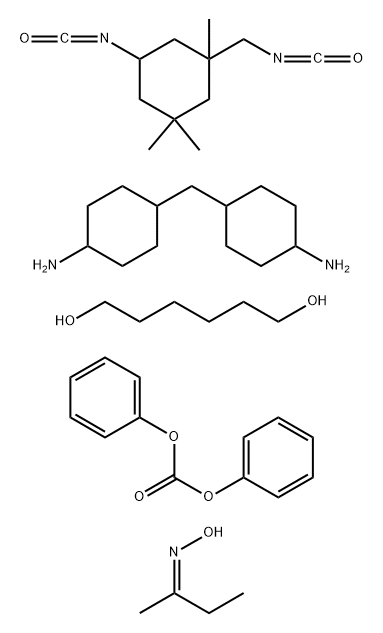 Carbonic acid, diphenyl ester, polymer with 1,6-hexanediol, 5-isocyanato-1-(isocyanatomethyl) -1,3,3-trimethylcyclohexane and 4,4'-methylenebis[cyclohexanamine], Me Et ketone oxime-blocked Structure