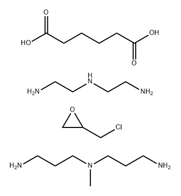 Hexanedioic acid, polymer with N-(2-aminoethyl)-1,2-ethanediamine, reaction products with N-(3-aminopropyl)-N-methyl-1,3-propanediamine and epichlorohydrin, hydrochlorides Structure