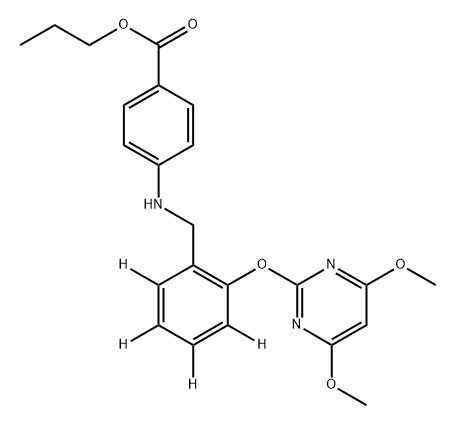 Propyl4-((2-((4,6-dimethoxypyrimidin-2-yl)oxy)[1,2,3,4-3H]benzyl)amino)benzoate Structure