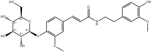 2-Propenamide, 3-[4-(β-D-glucopyranosyloxy)-3-methoxyphenyl]-N-[2-(4-hydroxy-3-methoxyphenyl)ethyl]-, (2E)- Structure