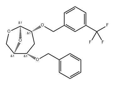 .beta.-D-ribo-Hexopyranose, 1,6-anhydro-3-deoxy-4-O-(phenylmethyl)-2-O-3-(trifluoromethyl)phenylmethyl- Structure