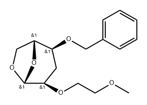 .beta.-D-ribo-Hexopyranose, 1,6-anhydro-3-deoxy-2-O-(2-methoxyethyl)-4-O-(phenylmethyl)- 구조식 이미지