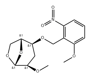 .beta.-D-ribo-Hexopyranose, 1,6-anhydro-3-deoxy-4-O-(2-methoxy-6-nitrophenyl)methyl-2-O-methyl- Structure