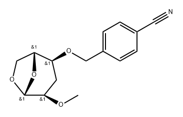 .beta.-D-ribo-Hexopyranose, 1,6-anhydro-4-O-(4-cyanophenyl)methyl-3-deoxy-2-O-methyl- Structure