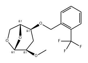 .beta.-D-ribo-Hexopyranose, 1,6-anhydro-3-deoxy-2-O-methyl-4-O-2-(trifluoromethyl)phenylmethyl- Structure