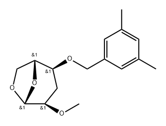 .beta.-D-ribo-Hexopyranose, 1,6-anhydro-3-deoxy-4-O-(3,5-dimethylphenyl)methyl-2-O-methyl- Structure