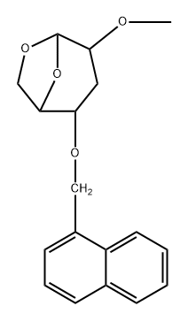 .beta.-D-ribo-Hexopyranose, 1,6-anhydro-3-deoxy-2-O-methyl-4-O-(1-naphthalenylmethyl)- Structure