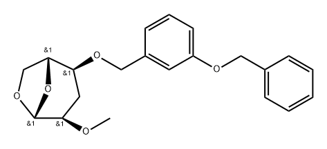 .beta.-D-ribo-Hexopyranose, 1,6-anhydro-3-deoxy-2-O-methyl-4-O-3-(phenylmethoxy)phenylmethyl- Structure