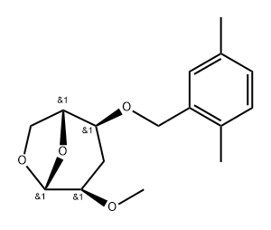.beta.-D-ribo-Hexopyranose, 1,6-anhydro-3-deoxy-4-O-(2,5-dimethylphenyl)methyl-2-O-methyl- Structure