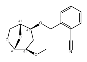 .beta.-D-ribo-Hexopyranose, 1,6-anhydro-4-O-(2-cyanophenyl)methyl-3-deoxy-2-O-methyl- Structure