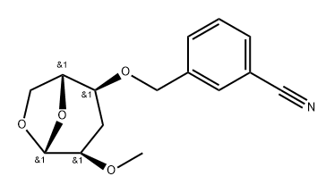 .beta.-D-ribo-Hexopyranose, 1,6-anhydro-4-O-(3-cyanophenyl)methyl-3-deoxy-2-O-methyl- Structure